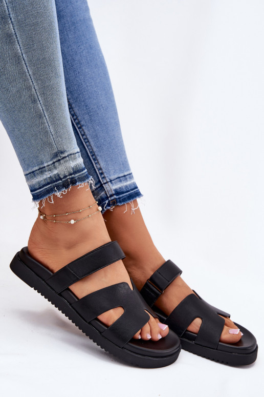 zapatillas de mujer Z con cierre adhesivoem Vinceza 17401 de color negro