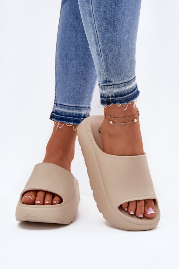 Zapatillas ligeras de mujer color arena con plataforma, "Xalvania" 2