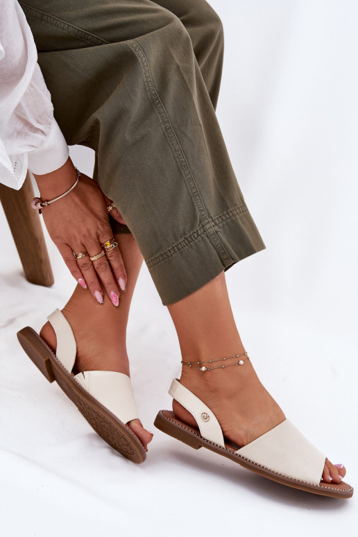 Sandalias de mujer con tacones anchos Eko Piel beige Dereka