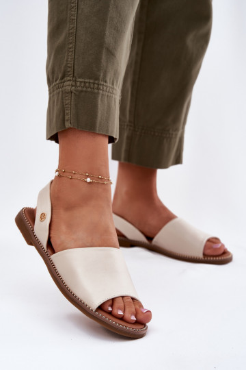 Sandalias de mujer con tacones anchos Eko Piel beige Dereka 2