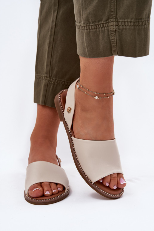 Sandalias de mujer con tacones anchos Eko Piel beige Dereka