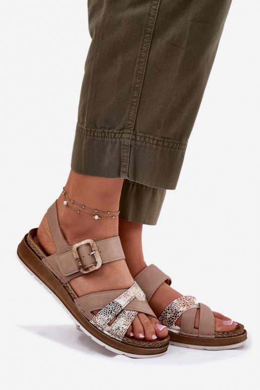 Sandalias de mujer con hebillas Inblu GS000056 beige Sandalias de mujer con hebillas Inblu GS000056 beige