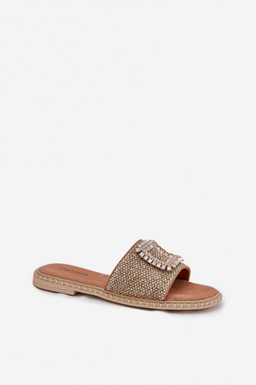 Zapatillas apartamento de mujeres Con Trenza y decoracion Artiker 56C1337 beige