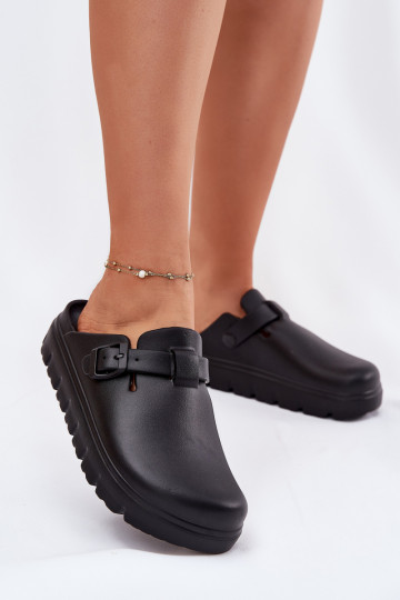 Zapatillas ligeras zapatillas de mujer con correas I con hebillas de color negro Larinie 2