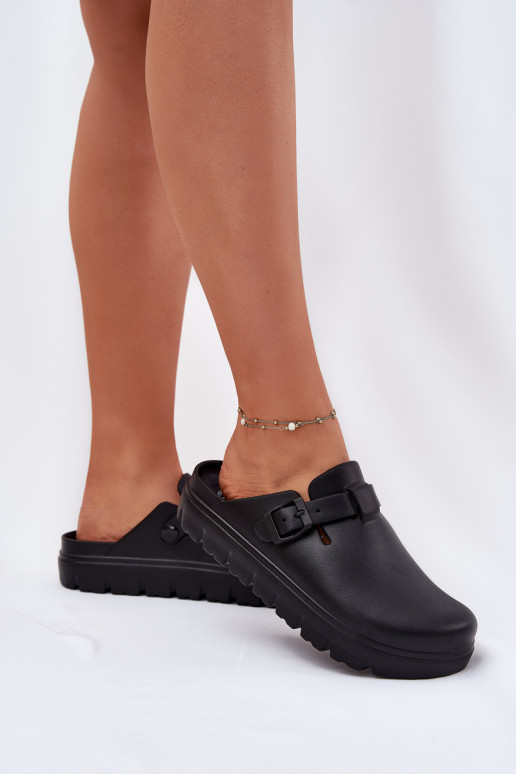 Zapatillas ligeras zapatillas de mujer con correas I con hebillas de color negro Larinie Zapatillas ligeras zapatillas de mujer con correas I con hebillas de color negro Larinie