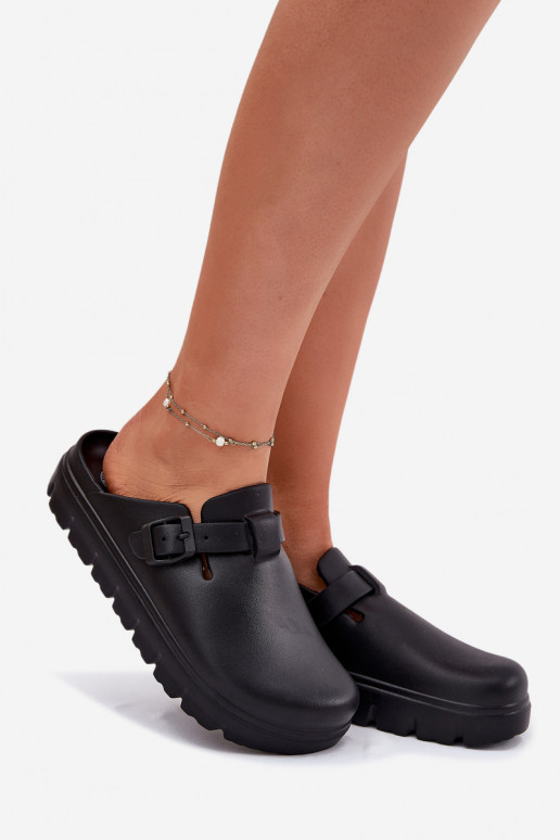 Zapatillas ligeras zapatillas de mujer con correas I con hebillas de color negro Larinie Zapatillas ligeras zapatillas de mujer con correas I con hebillas de color negro Larinie