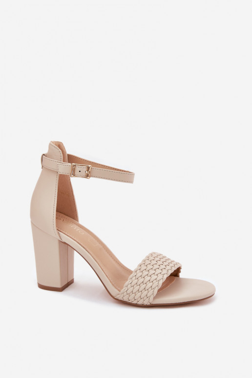 Sandalias de tacón alto para mujer. Con correa trenzada beige Asdine Sandalias de tacón alto para mujer. Con correa trenzada beige Asdine