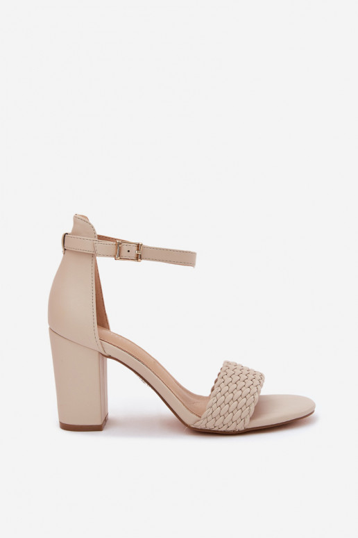 Sandalias de tacón alto para mujer. Con correa trenzada beige Asdine Sandalias de tacón alto para mujer. Con correa trenzada beige Asdine