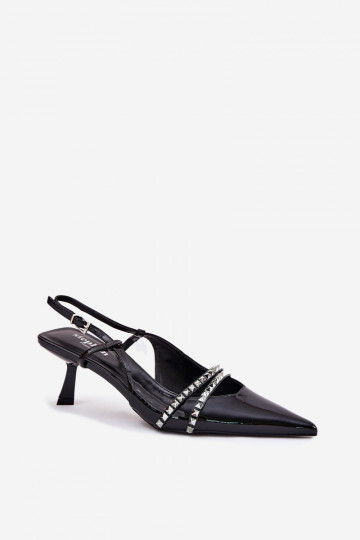 Zapatos de charol con tacones delgados y tiras Jelmia en color negro 2