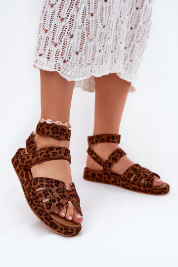 Sandalias de mujer con cierres adhesivos Uvissa con estampado de leopardo 2