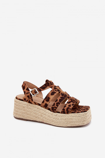 Sandalias de mujer con tiras y elementos trenzados Pardauss con estampado de leopardo 2