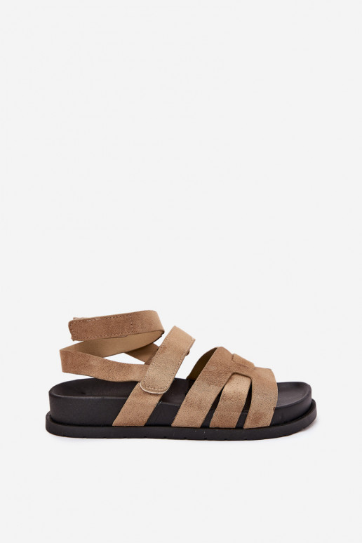 Eko Sandalias mujer ante Z con cierre adhesivoami beige Valpera Eko Sandalias mujer ante Z con cierre adhesivoami beige Valpera