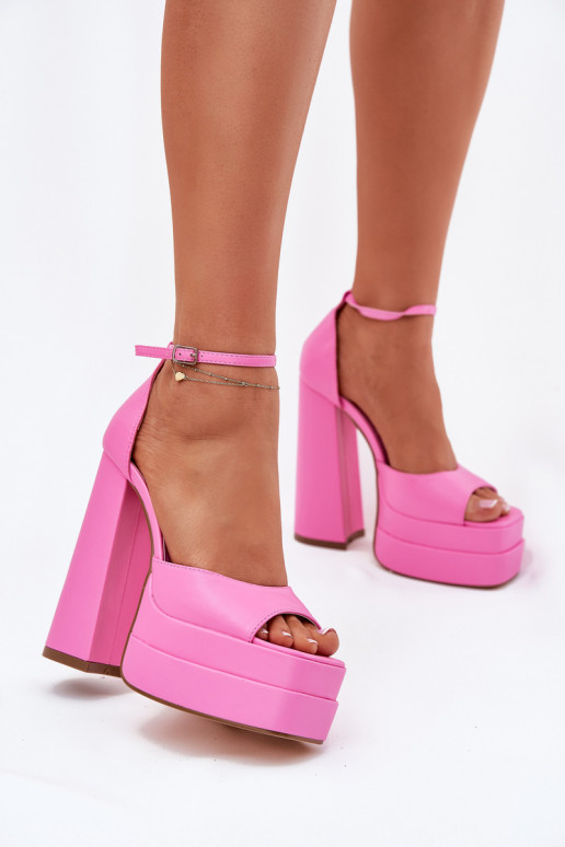 Sandalias de tacón alto para mujer. y plataforma color rosa Beloria Sandalias de tacón alto para mujer. y plataforma color rosa Beloria
