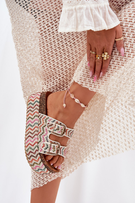 zapatillas de mujer con una plataforma Con Trenza I con hebillasmi Colores diferentes Eradriana