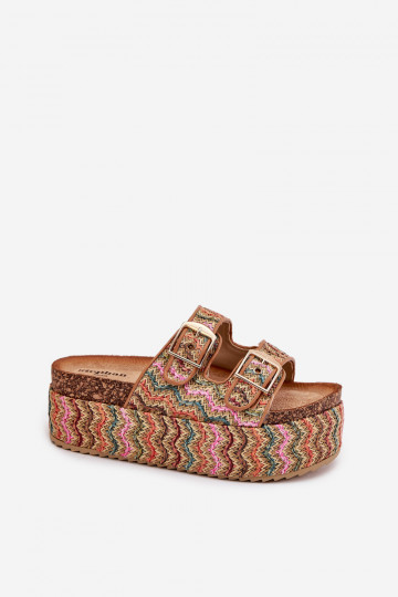 zapatillas de mujer con una plataforma Con Trenza I con hebillasmi Colores diferentes Eradriana 2
