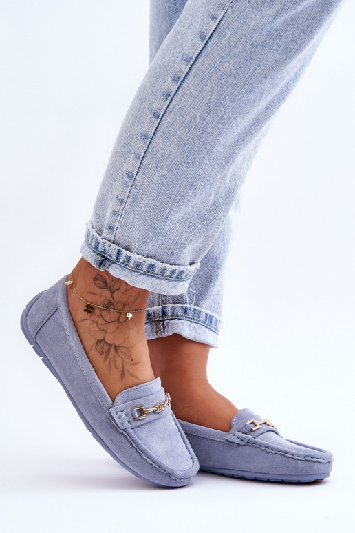 Femenino Mocasines clásicos de ante. color azul Corinell