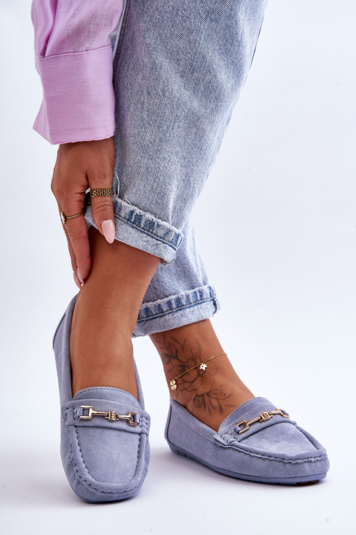 Femenino Mocasines clásicos de ante. color azul Corinell