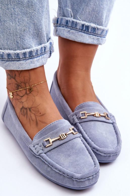 Femenino Mocasines clásicos de ante. color azul Corinell