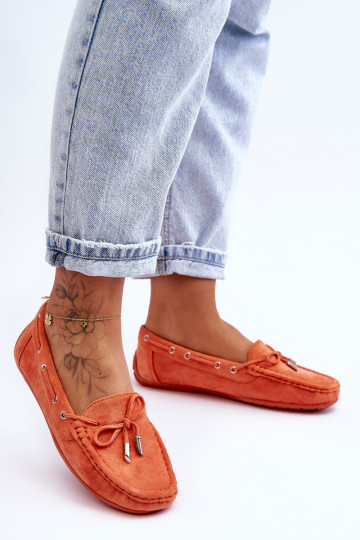 Mocasines de ante elegantes color naranja Si Passione