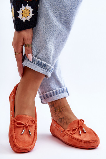 Mocasines de ante elegantes color naranja Si Passione 2