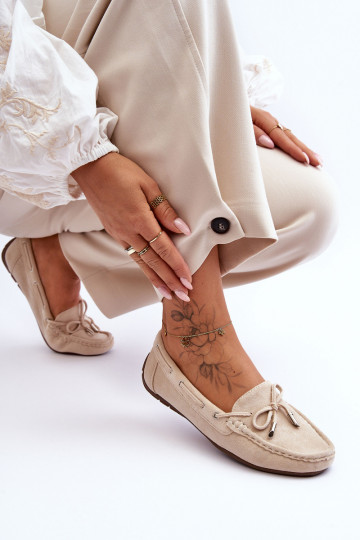 Mocasines de ante elegantes beige Si Passione