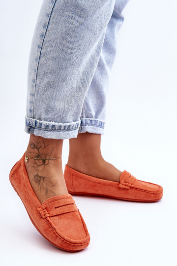 Mocasines de ante elegantes color naranja Lenvie