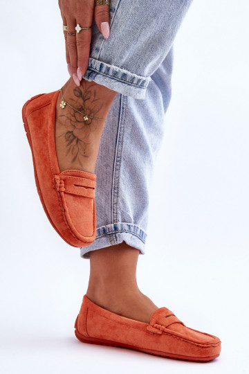 Mocasines de ante elegantes color naranja Lenvie 2