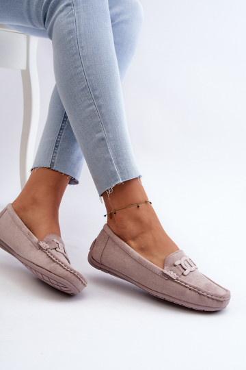 Femenino De moda Mocasines de ante color violeta Rabell 2