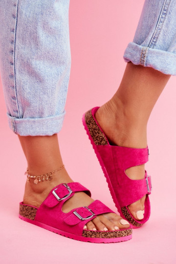 Femenino Zapatillas En Korek con hebillas color rosa Si Senor