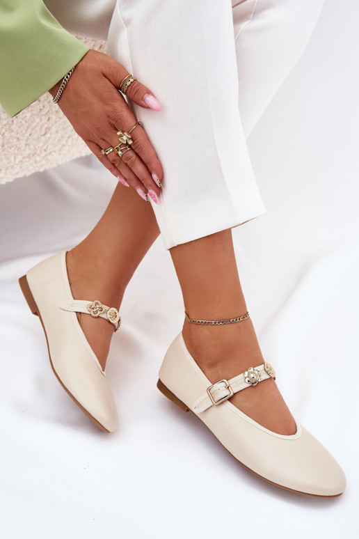bailarinas Femenino con correas I color doradomi Przypinkami beige Firicene bailarinas Femenino con correas I color doradomi Przypinkami beige Firicene