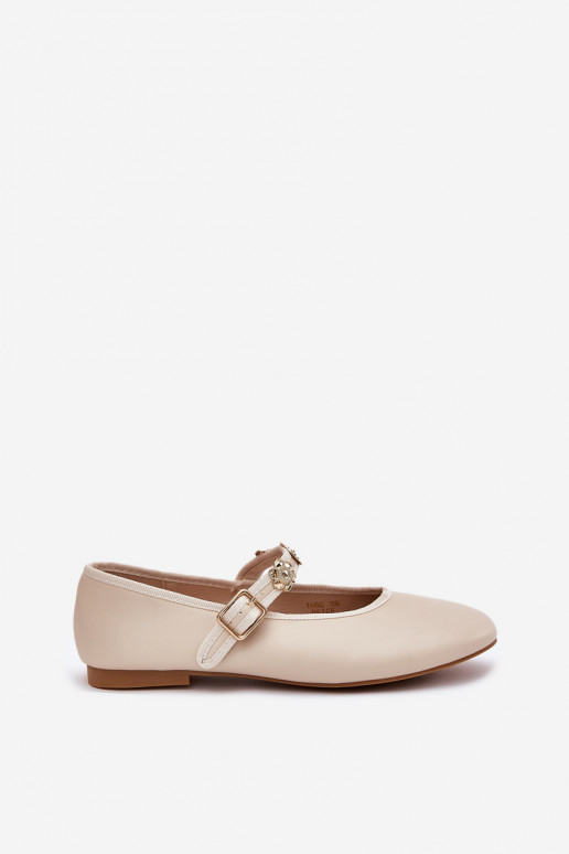 bailarinas Femenino con correas I color doradomi Przypinkami beige Firicene bailarinas Femenino con correas I color doradomi Przypinkami beige Firicene