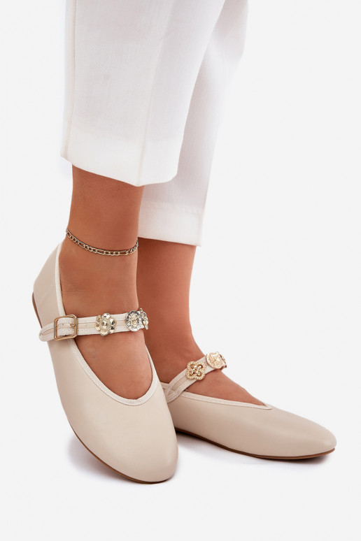 bailarinas Femenino con correas I color doradomi Przypinkami beige Firicene bailarinas Femenino con correas I color doradomi Przypinkami beige Firicene