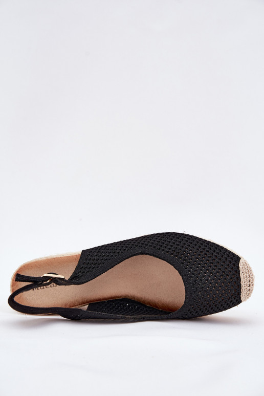 Sandalias de mujer en una cuña Con Trenza de color negro Tulliata Sandalias de mujer en una cuña Con Trenza de color negro Tulliata