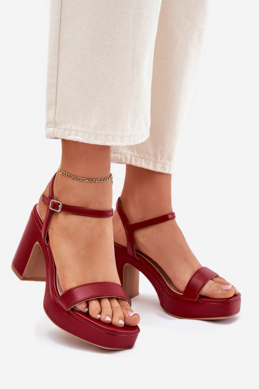 Eko Sandalias de mujer con tacones. borgoña Lillita Eko Sandalias de mujer con tacones. borgoña Lillita