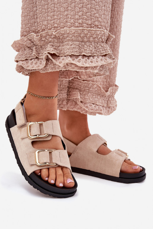 Sandalias de mujer con hebillas color marfil Seladith