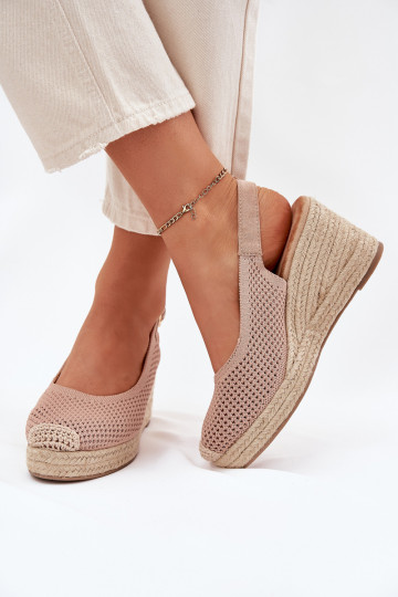 Sandalias de mujer en una cuña Con Trenza color rosa Tulliata 2