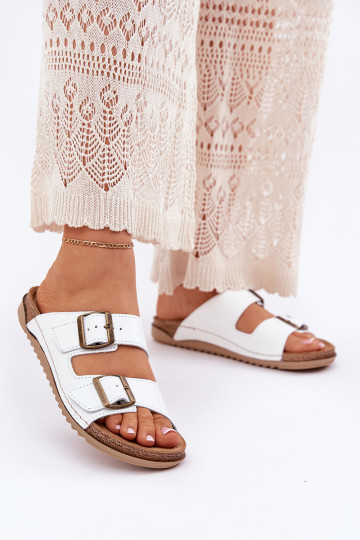 Zapatillas de cuero Femenino Z Klarami Inblu AA0002KU el color blanco 2