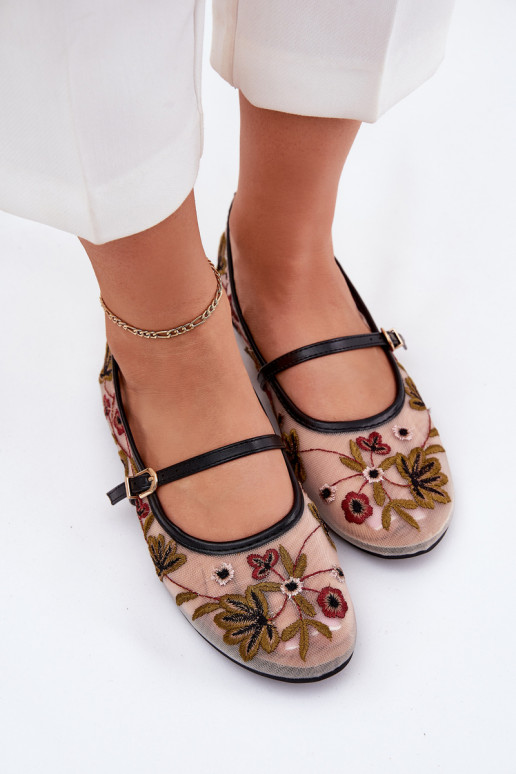 bailarinas Z Haftem I Tirasem de color negro Lilindraen