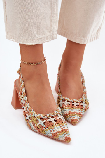 sandalias Con Trenza con tacones Colores diferentes Ebina