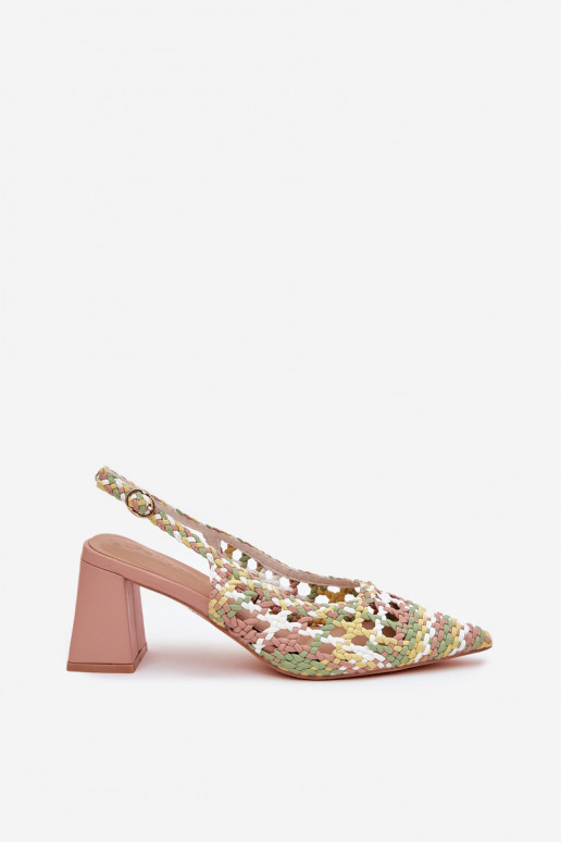 sandalias Con Trenza con tacones color rosa Ebina sandalias Con Trenza con tacones color rosa Ebina