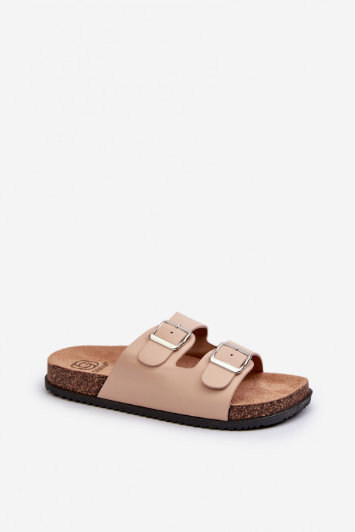 zapatillas de mujer con hebillas beige Oliena