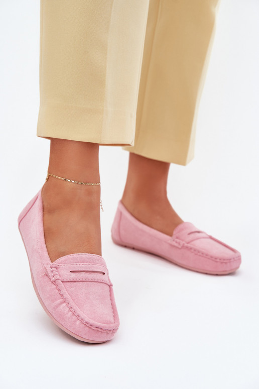 Mocasines elegantes de ante tono rosa claro Lenvie
