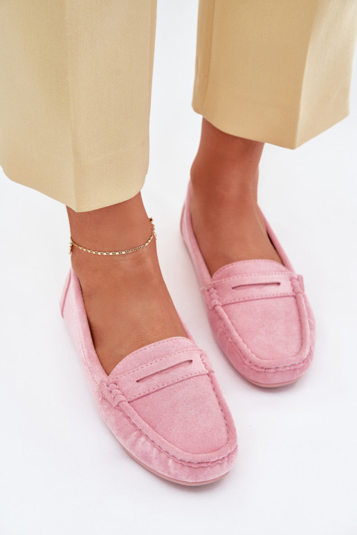 Mocasines elegantes de ante tono rosa claro Lenvie