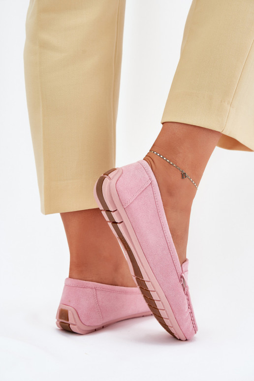 Mocasines elegantes de ante tono rosa claro Lenvie
