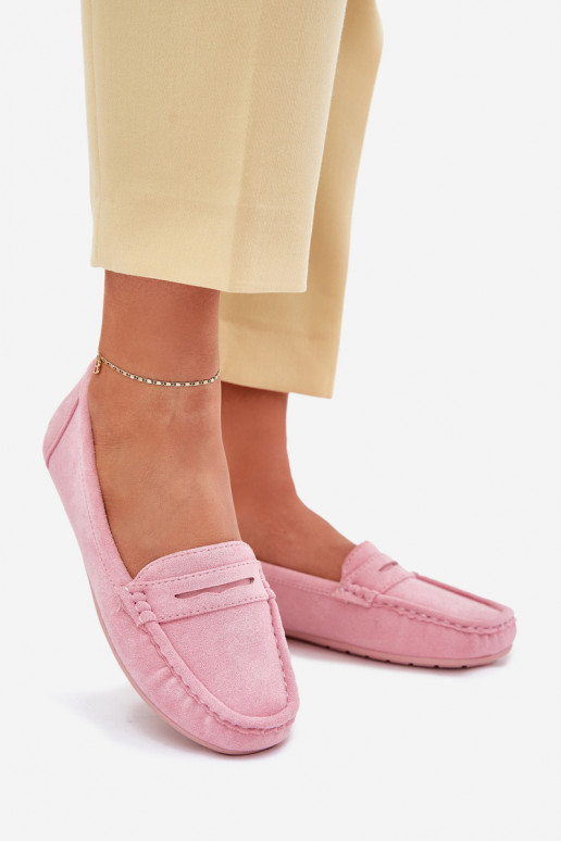 Mocasines elegantes de ante tono rosa claro Lenvie