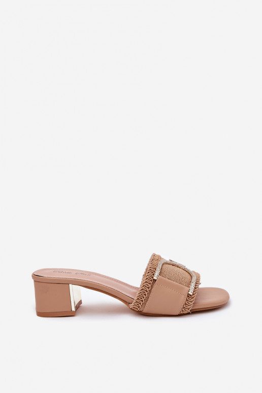 Femenino Zapatillas con tacones Con decoraciones Detalem beige Julinemi