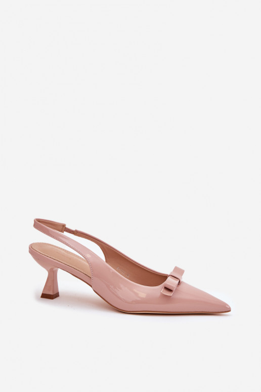 con efecto barniz sandalias con tacones finos con cintas Nude Activadoylna con efecto barniz sandalias con tacones finos con cintas Nude Activadoylna