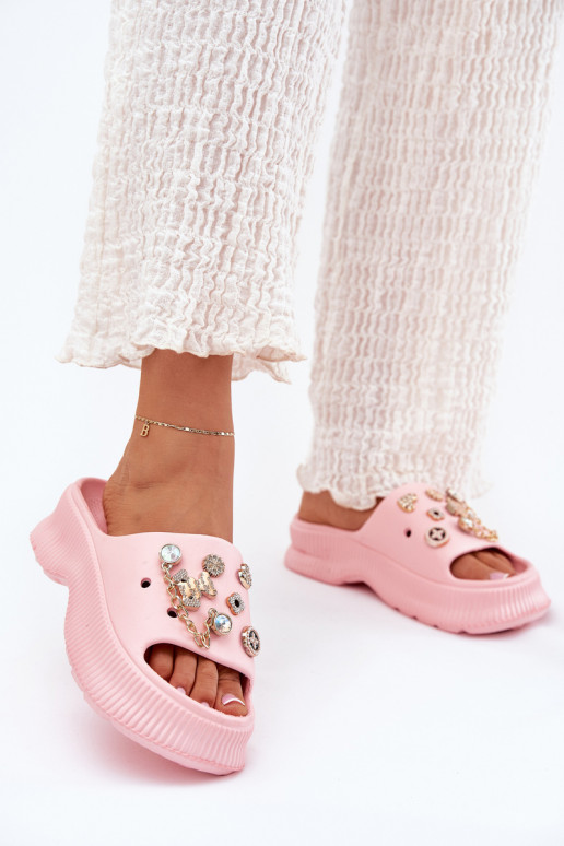 Zapatillas ligeras zapatillas de mujer Ze color doradomi Przypinkami color rosa Hortiana