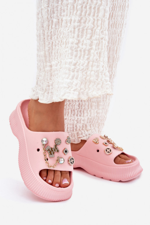 Zapatillas ligeras zapatillas de mujer Ze color doradomi Przypinkami color rosa Hortiana