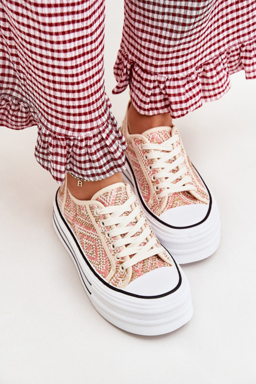 Bajo Zapatos de ocio con una plataforma color rosa Melina